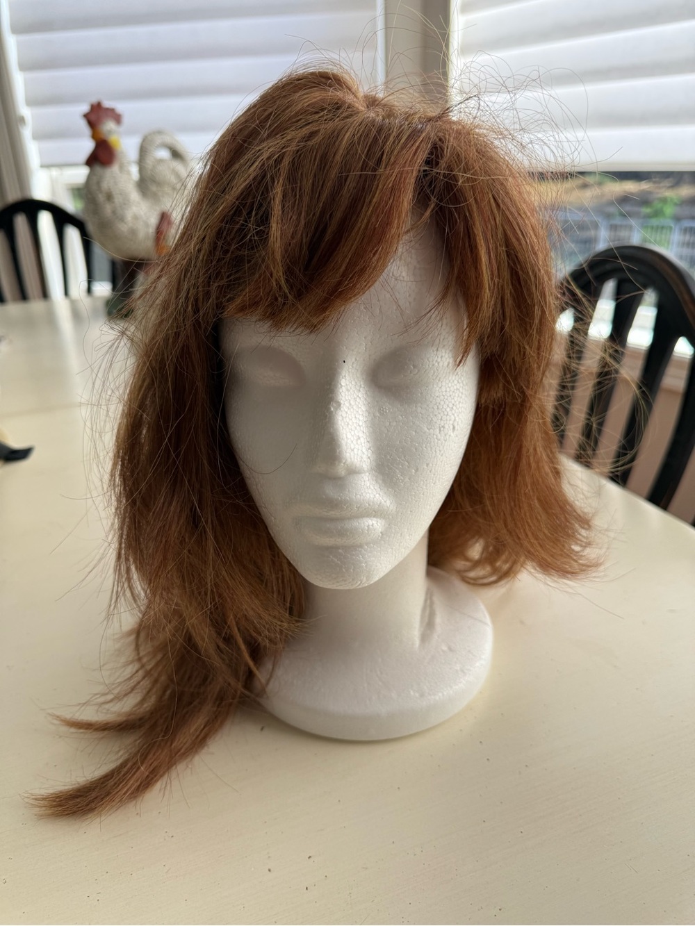 Women’s Red Chestnut Synthetic Wig with Bangs